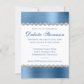Fairy Wing Gown | Ice Blue Iridescent Quinceanera Invitation (Back)
