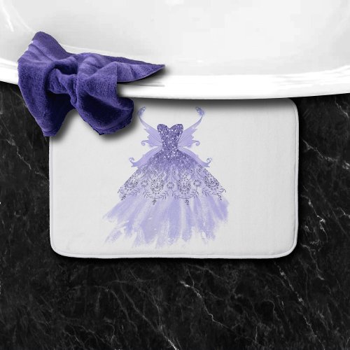 Fairy Wing Gown  Lavender Purple Iridescent Glam Bath Mat
