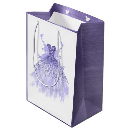 Fairy Wing Gown  Lavender Purple Iridescent Glam Medium Gift Bag