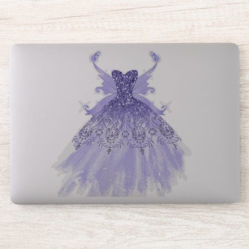 Fairy Wing Gown  Lavender Purple Iridescent Glam Sticker