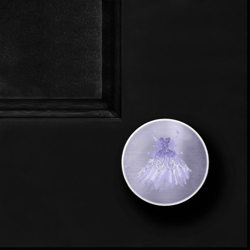 Fairy Wing Gown  Lavender Purple Iridescent Sheen Ceramic Knob