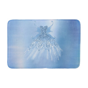 Fairy Wing Ice Gown   Frost Blue Iridescent Sheen Bath Mat