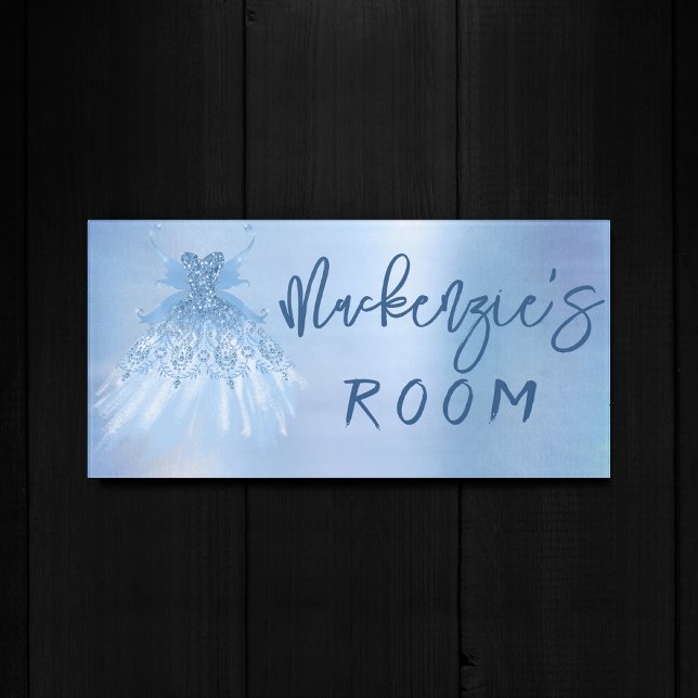 Fairy Wing Ice Gown | Frost Blue Iridescent Sheen Door Sign (Creator Uploaded)