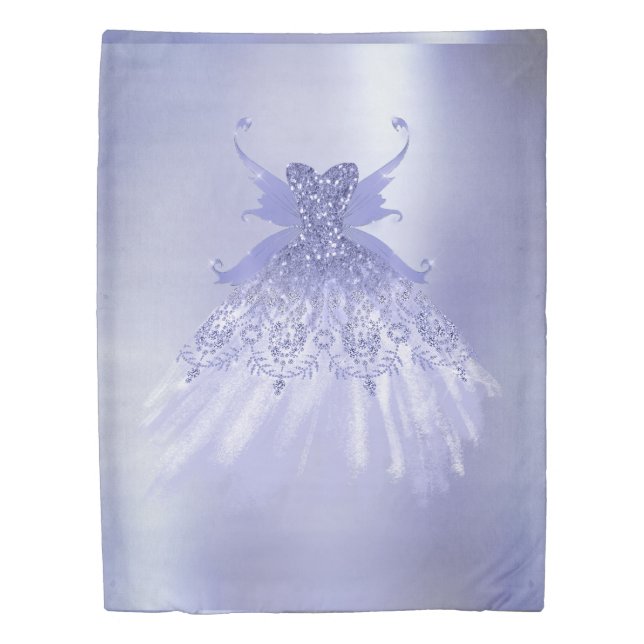 Fairy Wing Lavender Gown | Purple Iridescent Sheen Duvet Cover (Front)