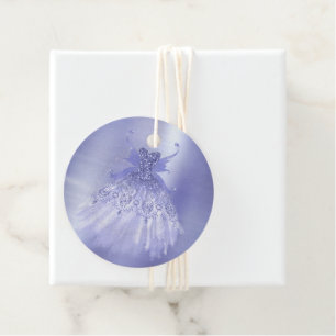 Fairy Wing Lavender Gown Purple Iridescent Sheen Favor Tags