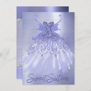 Fairy Wing Lavender Gown Purple Iridescent Sheen Invitation