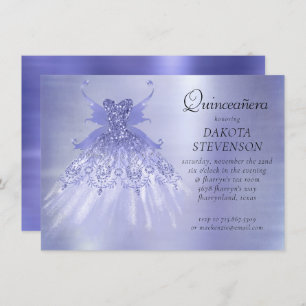 Fairy Wing Lavender Gown Purple Iridescent Sheen Invitation