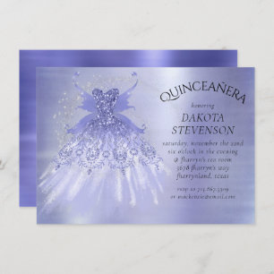 Fairy Wing Lavender Gown Purple Iridescent Sheen Invitation