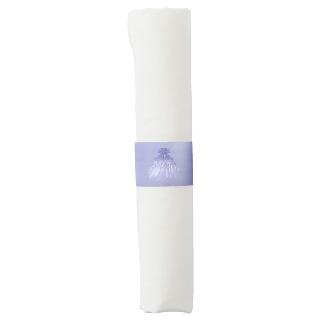 Fairy Wing Lavender Gown | Purple Iridescent Sheen Napkin Bands (Front)