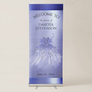 Fairy Wing Lavender Gown Purple Iridescent Sheen Retractable Banner