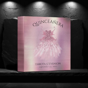 Fairy Wing Mauve Gown   Luxurious Dusty Pink Sheen 3 Ring Binder