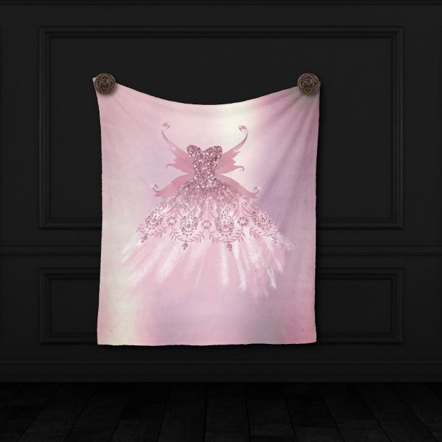 Fairy Wing Mauve Gown | Luxurious Dusty Pink Sheen Fleece Blanket (Creator Uploaded)
