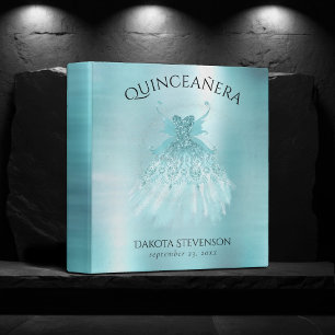 Fairy Wing Mint Gown Luxe Pearl Green Aqua Sheen 3 Ring Binder