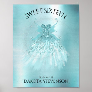 Fairy Wing Mint Gown Luxe Pearl Green Aqua Sheen Poster