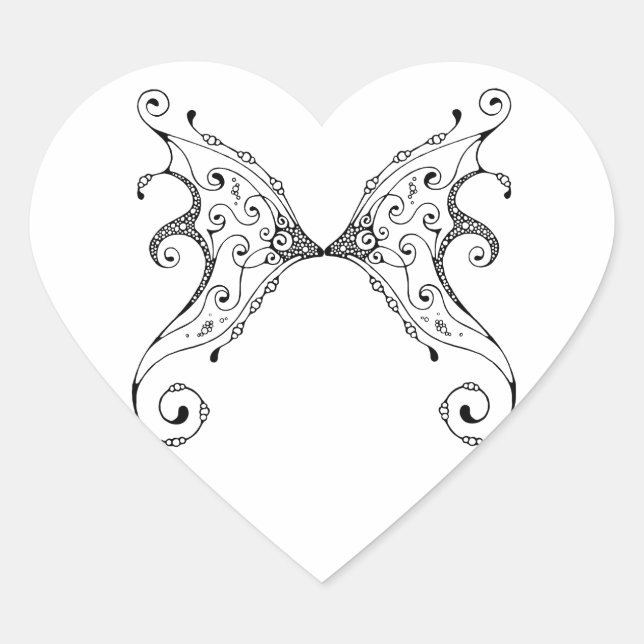 Fairy Wings Heart Sticker (Front)