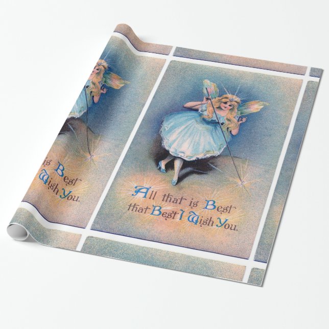 Fairy wishes wrapping paper (Unrolled)