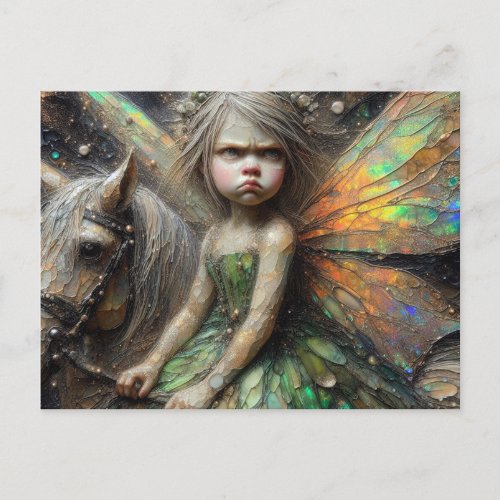 Fairy With An Attitude and Pony Postcard