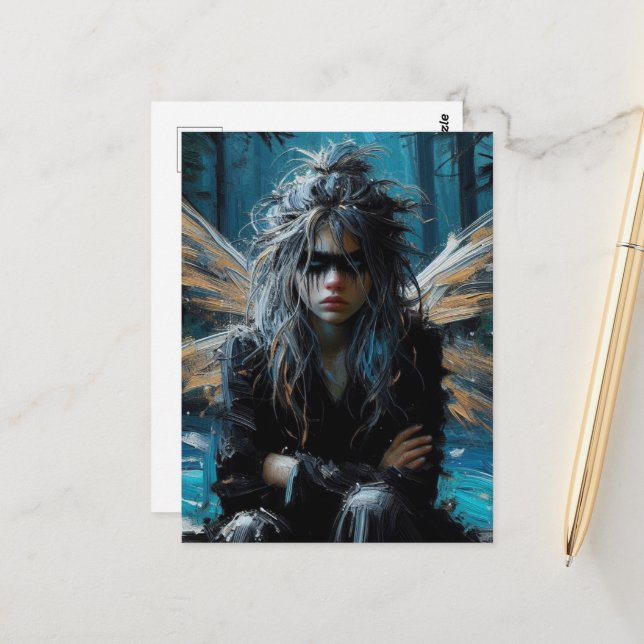 Fairy With Annoyed Look Postcard (Front/Back In Situ)