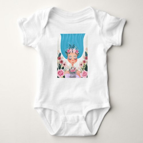 Fairy with Blue Hair Baby Bodysuit