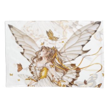 Fairy With Butterflies Pillowcase by Strangeart2015 at Zazzle