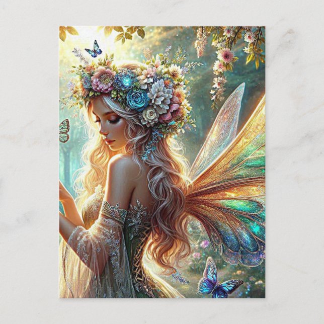 Fairy with butterflies postcard (Front)