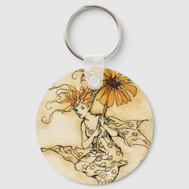 Fairy with Flower Keychain (Front)