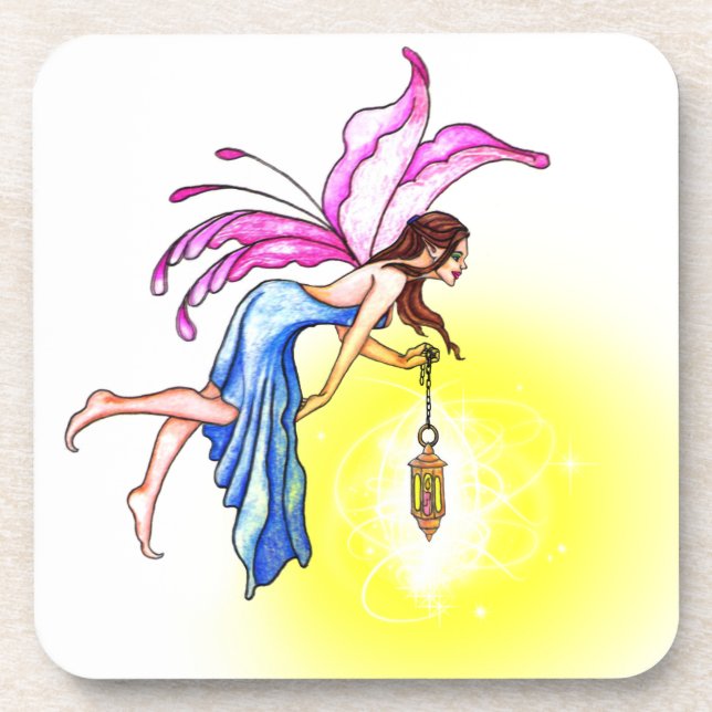 Fairy with Lantern Drink Coaster (Front)