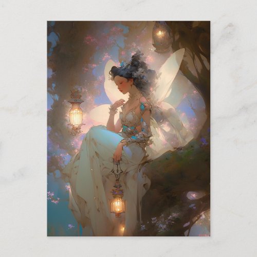 Fairy With Lantern Postcard