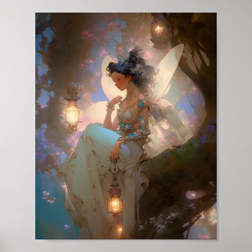 Fairy With Lantern Poster