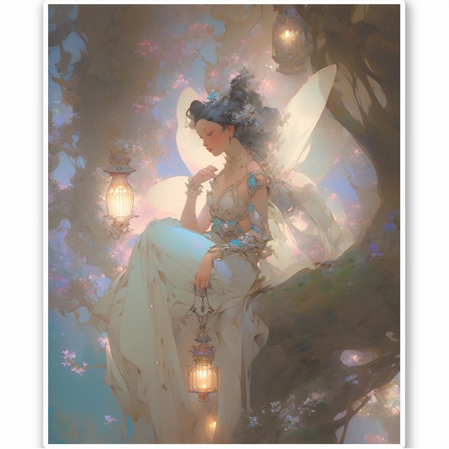 Fairy With Lantern Sticker (Front)