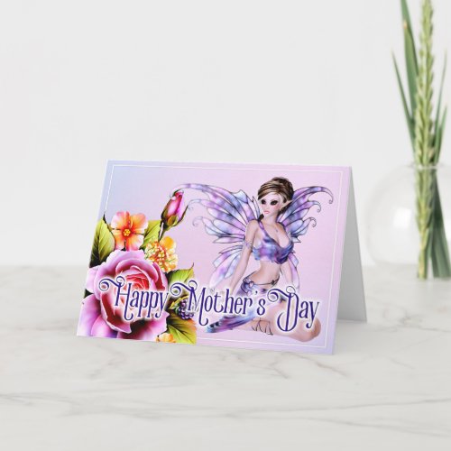 Fairy with Roses _ Fantasy Mothers Day Card