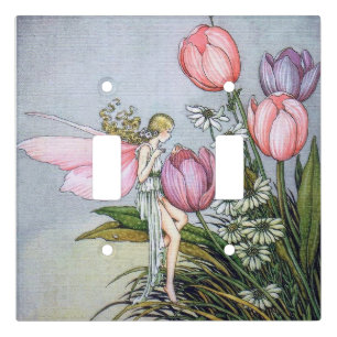 Fairy with Tulips Light Switch Cover
