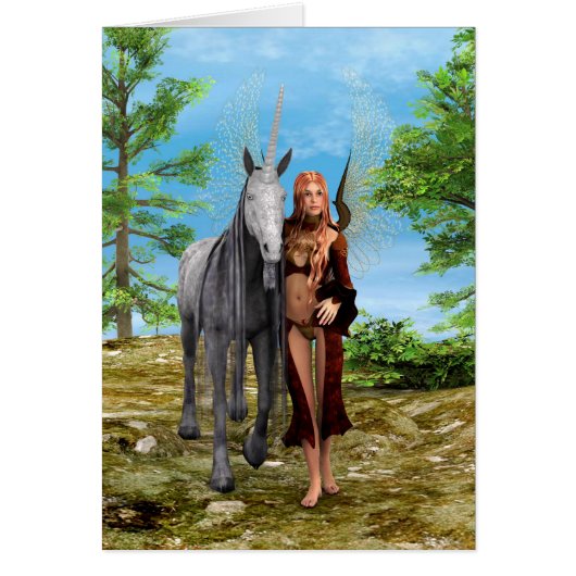 Fairy with Unicorn Cards (Front)
