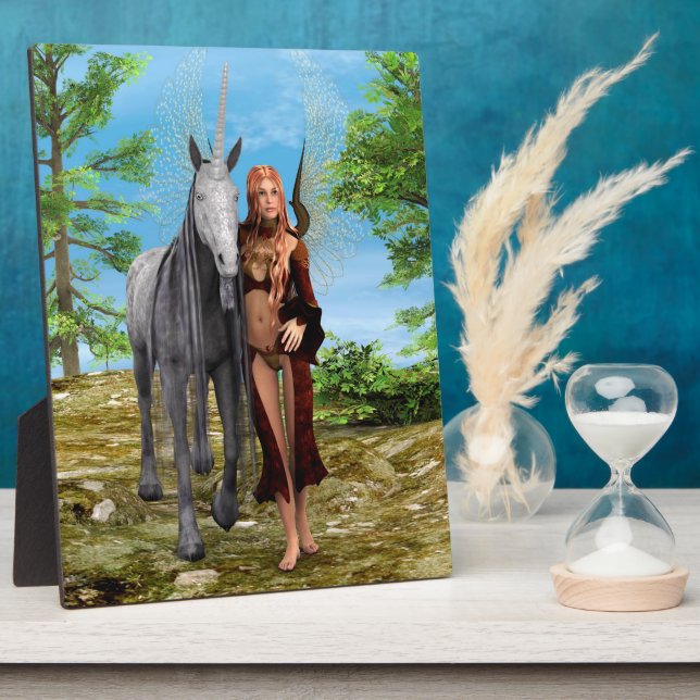 Fairy with Unicorn Plaque (Side)