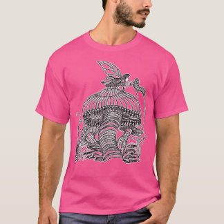 Fairy With Wings and a Caterpillar on a MushroomT- T-Shirt