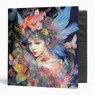 Fairy Woman In Flowers Fantasy Art 3 Ring Binder