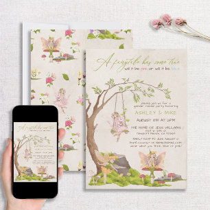 Fairy Woodland Baby Gender Reveal Shower Invitation