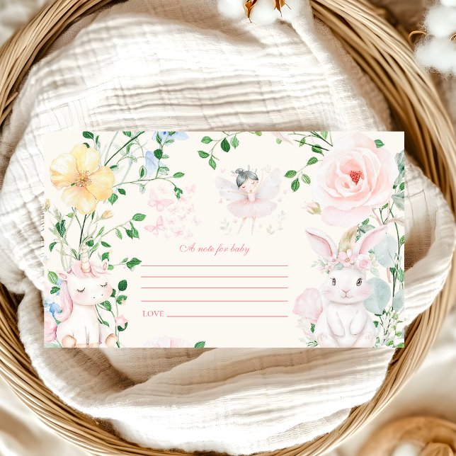 Fairy Woodland Girl Baby Shower  Note for Baby Enclosure Card (Creator Uploaded)