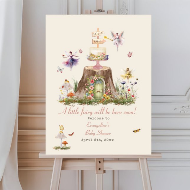 Fairy Woodland Girl Baby Shower Welcome Foam Board (Creator Uploaded)