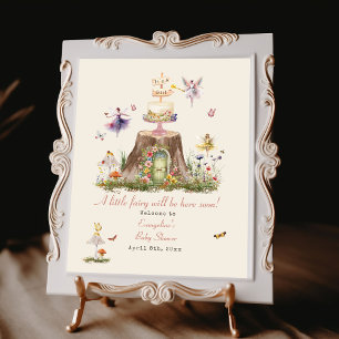 Fairy Woodland Girl Baby Shower Welcome Poster