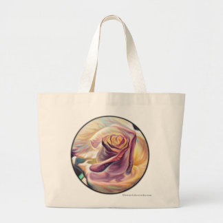 Fairy Woods and Golden Glow Rose Large Tote Bag