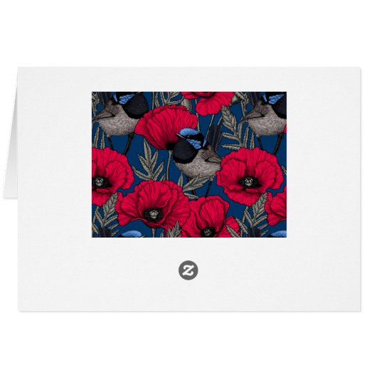 Fairy wren and poppies (Back Horizontal)