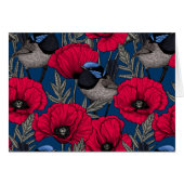 Fairy wren and poppies (Front Horizontal)