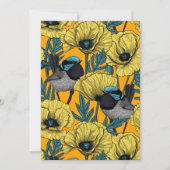 Fairy wren and poppies in yellow (Front)