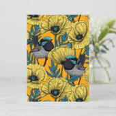 Fairy wren and poppies in yellow (Standing Front)