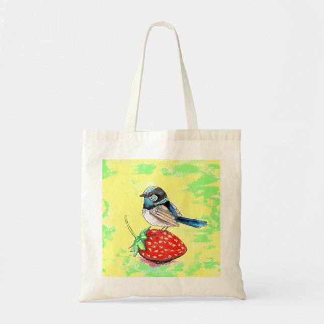 Fairy Wren Painting Tote Bag (Front)
