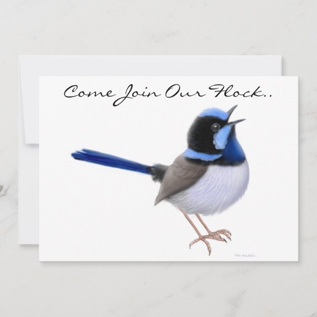 Fairy Wren Songbirds Party Invitation (Front)