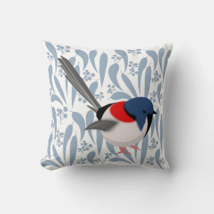 Fairy Wren Throw Pillow