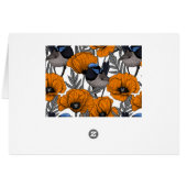 Fairy wrens and orange poppy flowers 2 (Back Horizontal)