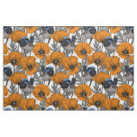 Fairy wrens and orange poppy flowers 2 fabric